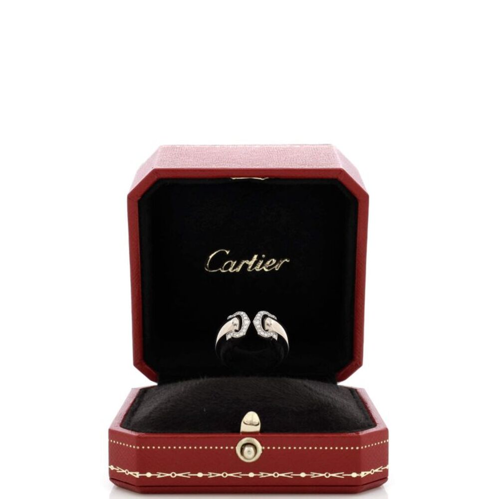 Cartier Vintage C de Cartier Ring 18K White Gold with Diamonds - - Picture 2 of 4